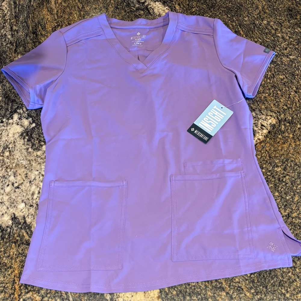 Med Couture Insight Lilac Scrub Top